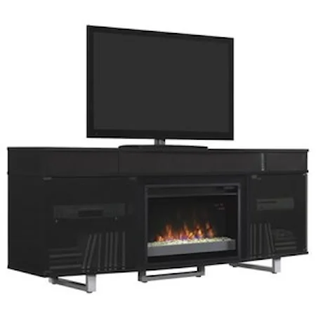 Media Mantel with Sound Bar and 26" Fireplace Insert